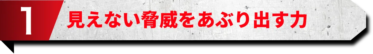 1.見えない脅威をあぶり出す力