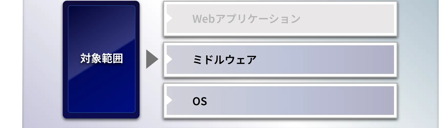 対象範囲：ミドルウェア、OS
