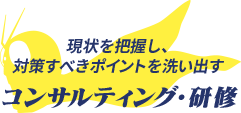 現状を把握し、対策すべきポイントを洗い出すコンサルティング・研修