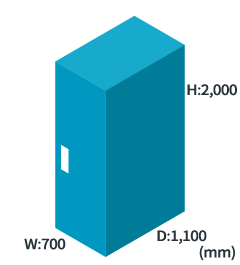 H:2,000mm、W:700mm、D:1,100mm